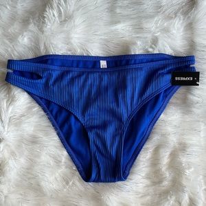 Electric Blue Ribbed Bikini Bottoms